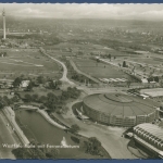 Dortmund Westfalenhalle Fernsehturm Luftbild, gelaufen 1963 (AK657)