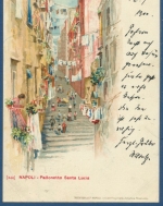 Neapel Altstadt Pallonetto Santa Lucia, gelaufen 1900 (AK769)
