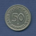 Deutschland 50 Pfennig 1950 G Bank Deutscher Länder, J 379 ss (m3186)