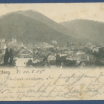 Bad Harzburg Stadtansicht gegen den Burgberg, gelaufen 1905 (AK837)