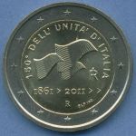 Italien 2 Euro 2011 150 Jahre Vereinigung, vz/st (m4910)