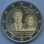 Luxemburg 2 Euro 2015 Thronjubiläum Großherzog Henri, vz/st (m4978)