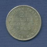 Hessen-Kassel 2 1/2 Silbergroschen 1865 Friedrich Wilhelm I., J 44 vz+/vz(m3248)