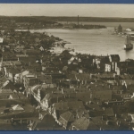 Flensburg Altstadt Hafen Foto, gelaufen 1927 mit Bahnpost (AK873)