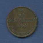 Oldenburg 3 Schwaren 1866 B, Nicolaus Friedrich Peter, J 50 ss-vz (m3291)