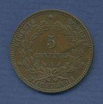 Frankreich 5 Centimes 1896 A, Marianne, KM 821.1 vz+ (m3344)