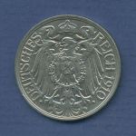 Deutsches Reich 25 Pfennig 1910 A, Kursmünze Nickel, J 18, vz (m3453)