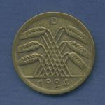 Deutsches Reich 50 Rentenpfennig 1924 D, Kursmünze, J 310 ss (m3497)