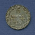 Hessen-Kassel 1/6 Taler 1834, Wilhelm II. u. Fr. Wilhelm, J 31 vz (m3587)