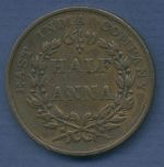 Brit. East India Company 1/2 Anna 1835, KM 447.1 ss (m3622)