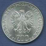 Polen 200 Zlotych 1976, Olympische Spiele Montreal, KM 86 vz (m3639)