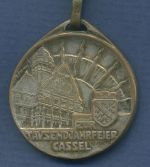 Kassel 1913, tragbare Medaille zur 1000-Jahrfeier v. H. Dürrich, s-ss (m3669)