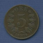Norwegen 5 Öre 1876, Oskar II., KM 349 ss (m3678)