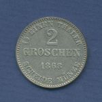 Sachsen-Coburg-Gotha 2 Groschen 1868, Herzog Ernst II., J 294 fast vz (m3796)