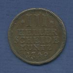 Hessen-Kassel 3 Heller 1740 Kopfbild, Friedrich I., Schütz 1633, ss (m3841)