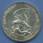 Preußen 3 Mark 1913 A, 100 Jahre Befreiungskriege, J 110 st (m2650)