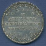 Frankfurt Stadt Taler 1859 Schillers 100. Geburtstag, J 50 vz/st (m3863)