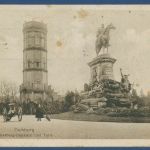 Duisburg Kaiserberg-Denkmal und Turm, gelaufen 1926 fleckig (AK4508)