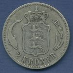 Dänemark 2 Kroner 1876, Christian IX., KM 798.1 fast sehr schön (m3939)