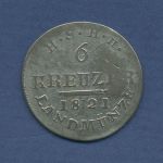 Sachsen-Hildburghausen 6 Kreuzer 1821, Friedrich, J 314 fast ss (m3991)