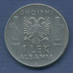 Albanien 1 Lek 1939, Vittorio Emanuele III., KM 31 ss-vz (m6059)