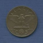 Italien 5 Centesimi 1939, Vittorio Emanuele III., KM 73 vz+ (m6068)