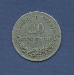 Italien 20 Centesimi 1863 T BN, Vittorio Emanuele II., KM 13.2 ss (m6077)