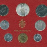Vatikan 1973 Kursmünzen Papst Paul VI., im Blister, 1 - 500 Lire, st, (m5422)