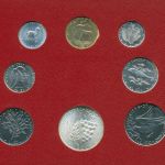 Vatikan 1974 Kursmünzen Papst Paul VI., im Blister, 1 - 500 Lire, st, (m5425)