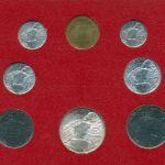 Vatikan 1966 Kursmünzen Papst Paul VI., im Blister, 1 - 500 Lire, st, (m5429)