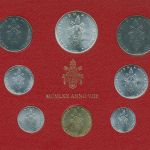 Vatikan 1970 Kursmünzen Papst Paul VI., im Blister, 1 - 500 Lire, st, (m5435)