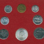Vatikan 1975 Kursmünzen Papst Paul VI., im Blister, 1 - 500 Lire, st, (m5439)
