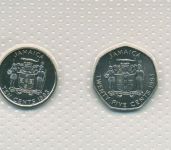 Jamaika 1991/1993 Kursmünzen 1 Cent - 1 Dollar im Blister, st, (m5463)