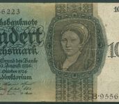 Dt. Reich 100 Reichsmark 1924 Serie O/B, Ro 171 a stark gebraucht (K781)