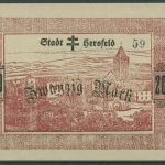 Hersfeld 20 Mark 1918, Geiger 231.08 c, kassenfrisch (K816)