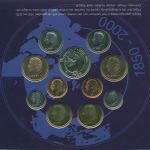 Belgien 2000 Kursmünzen 50 Cent - 50 Franc + Medaille im Folder, st (m5516)