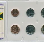 Jamaika 1996/2005 Kursmünzen 10 Cent - 20 Dollar im Blister, st, (m5563)