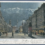Salzburg Maria-Theresienstraße mit Litfaßsäule gelaufen 1902 (AK927)