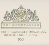 Österreich 1991 Kursmünzensatz 2 Groschen - 20 Schilling im Blister, PP, (m5724)
