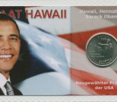 USA 1/4 Dollar 2008 Hawaii, Präsident Obama, KM 425, st, im Blister (m5732)