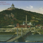 Porta Westfalica Wittekindsberg und Kettenbrücke, gelaufen 1914 (AK1005)