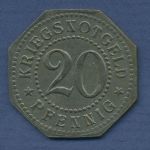 Schwarzburg-Sondershausen 20 Pfennig o. J. Wappen, J N8 vz (m6200)