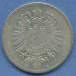 Deutsches Reich 1 Mark Kursmünze 1882 H, J 9, schön, selten (m5804)