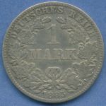 Deutsches Reich 1 Mark Kursmünze 1885 J, J 9 sehr schön (m5809)