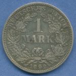 Deutsches Reich 1 Mark Kursmünze 1892 E, J 17 sehr schön+ (m5811)