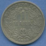Deutsches Reich 1 Mark Kursmünze 1893 F, J 17 fast vz (m5814)