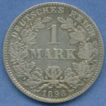 Deutsches Reich 1 Mark Kursmünze 1893 J, J 17 ss+ (m5815)