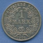 Deutsches Reich 1 Mark Kursmünze 1906 G, J 17 vz/st (m5823)