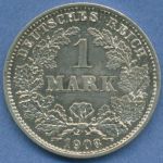 Deutsches Reich 1 Mark Kursmünze 1908 E, J 17 vz+ (m5828)