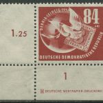 DDR 1950 Briefmarken-Ausstellung DEBRIA Leipzig 260 DZ postfrisch, Mängel
